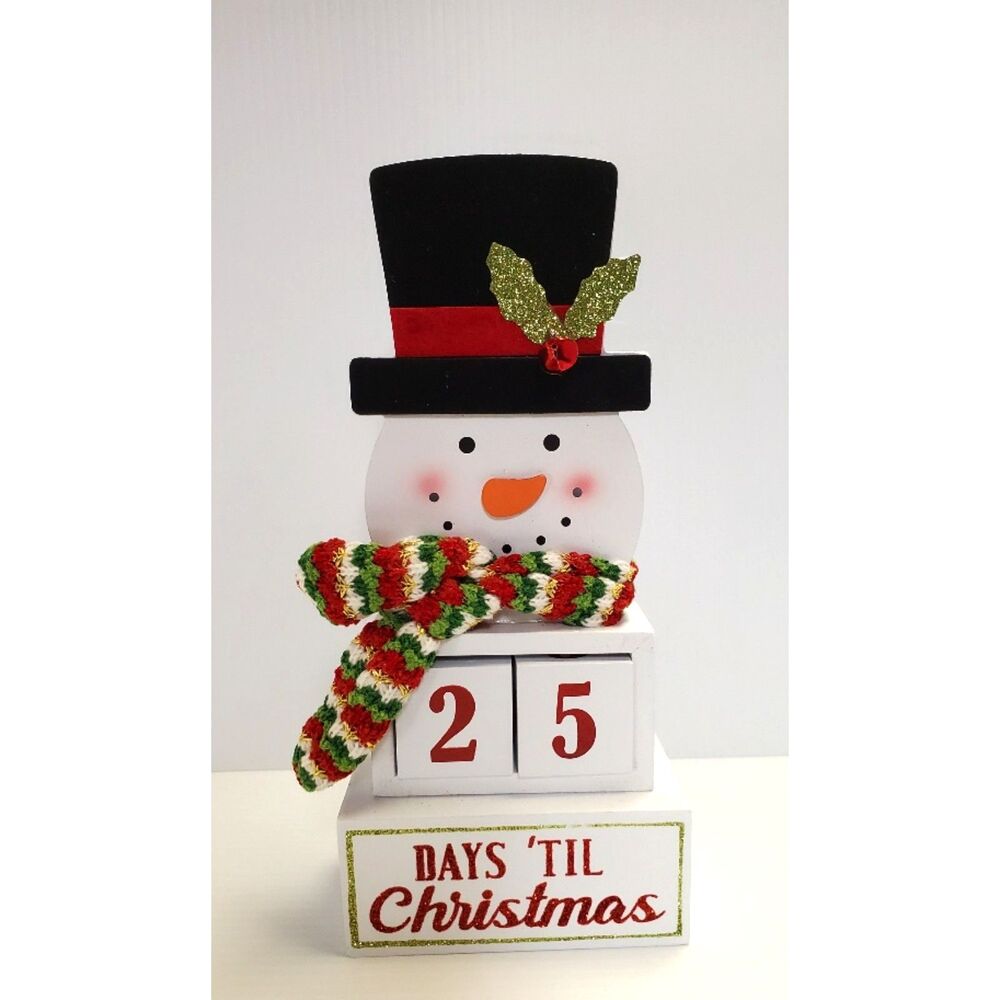 Snowman Days Til Christmas with Countdown Blocks